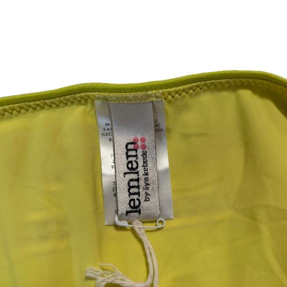NWT Lemlem Amira Bikini Women's Size XL 2 Pcs Yellow Tie Front String Bottom - Picture 8 of 13